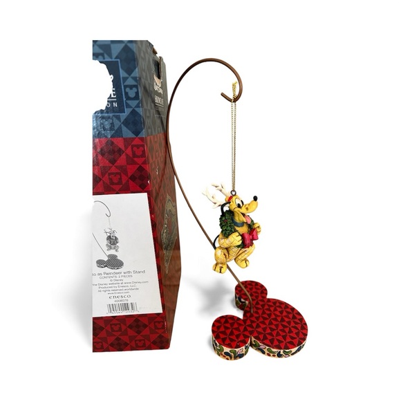 Jim Shore Disney Traditions Pluto as Reindeer with Stand ornament! - Picture 3 of 5